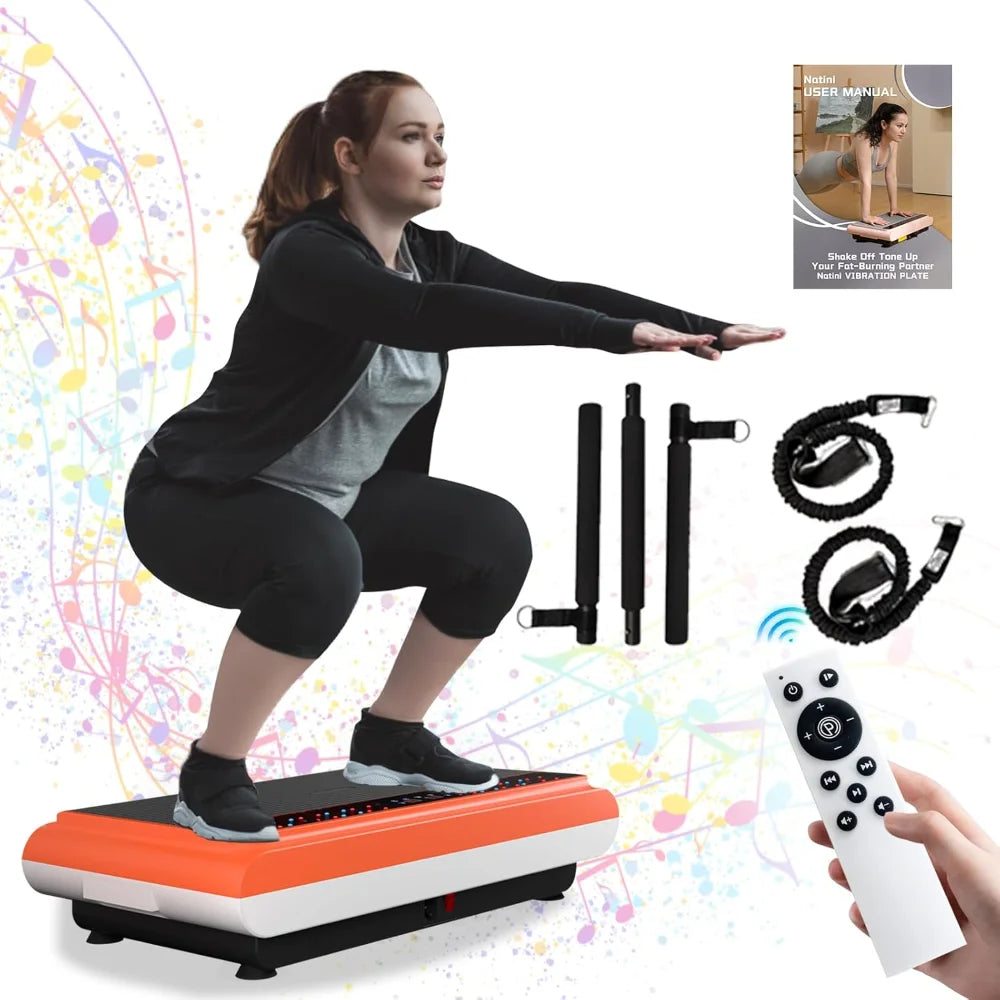 Whole Body Vibration Plate with Pilates Bar & Resistance Bands