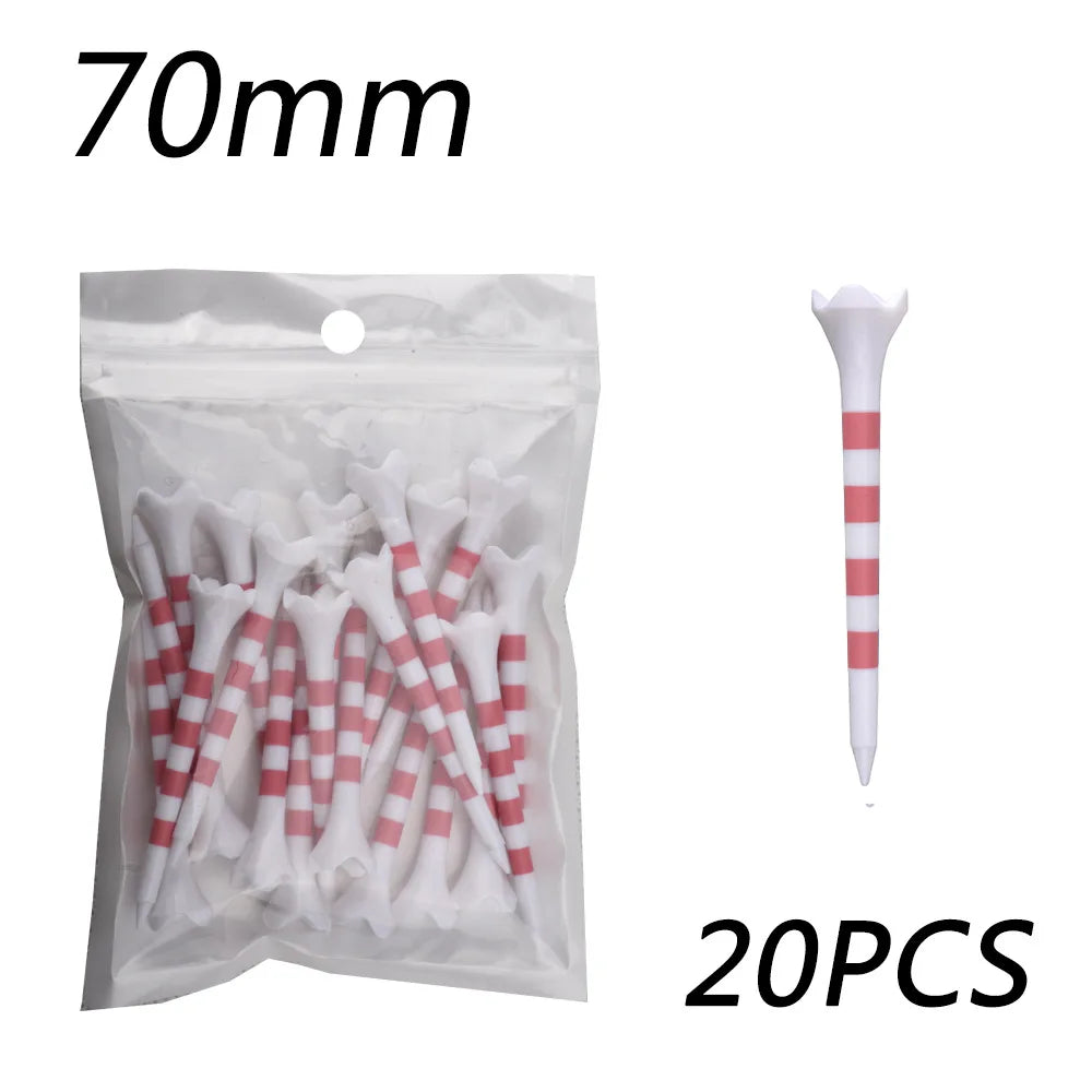 20 Pcs Golf Tees Stand Printing Scale Unbreakable Reduces Friction Golf Tees Plastic Side Spin 5 Prongs Tee Golf Supplies