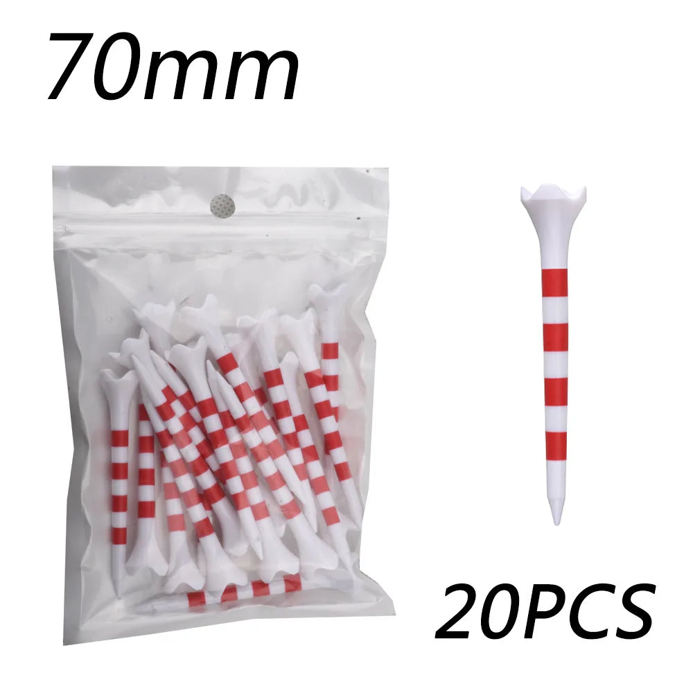 20 Pcs Golf Tees Stand Printing Scale Unbreakable Reduces Friction Golf Tees Plastic Side Spin 5 Prongs Tee Golf Supplies