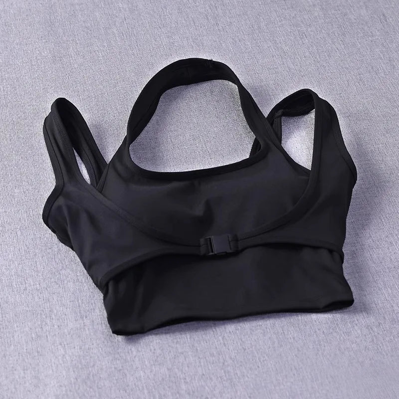 Women's High-Intensity Sports Bra - Running Yoga Top, Push-Up Support, Cross-Back Design, Built-In Layer, Outdoor-Ready