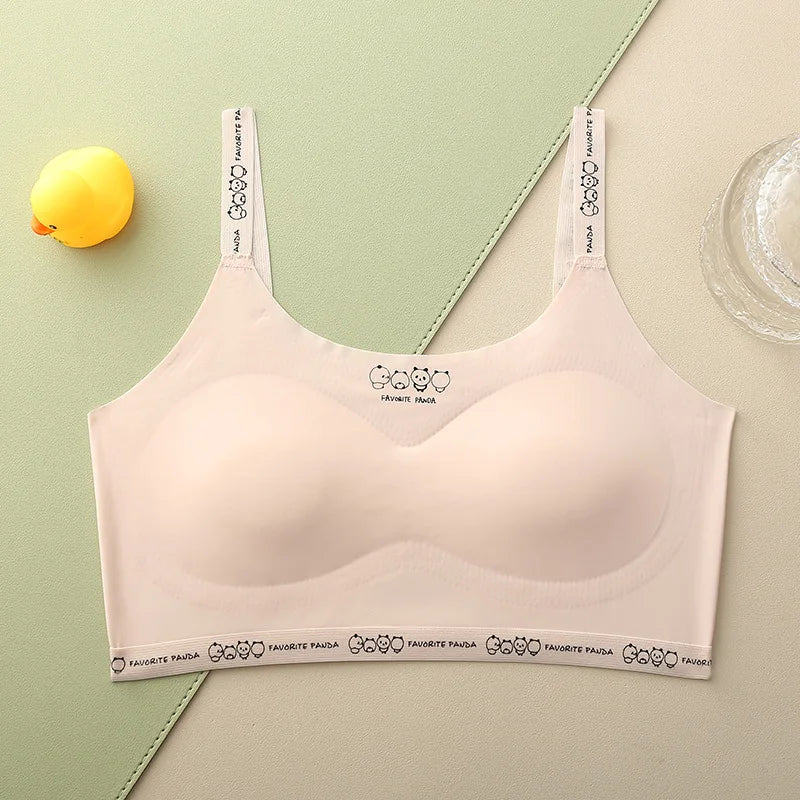 Girls Training Bras Ice Silk Seamless Development Period Underwear for Kids Students Junior High School Teen 8-16Years Sport Bra