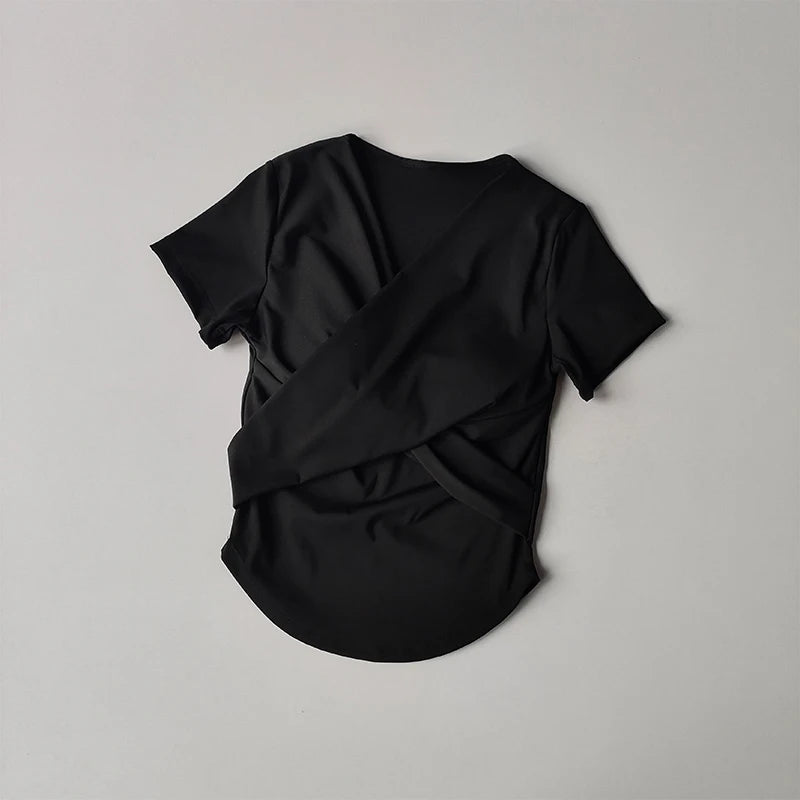 Yoga Clothing Design Top for Women in Summer Fashion Slim Short Sleeves Professional Pilates Skipping Rope Quick Drying Clothes