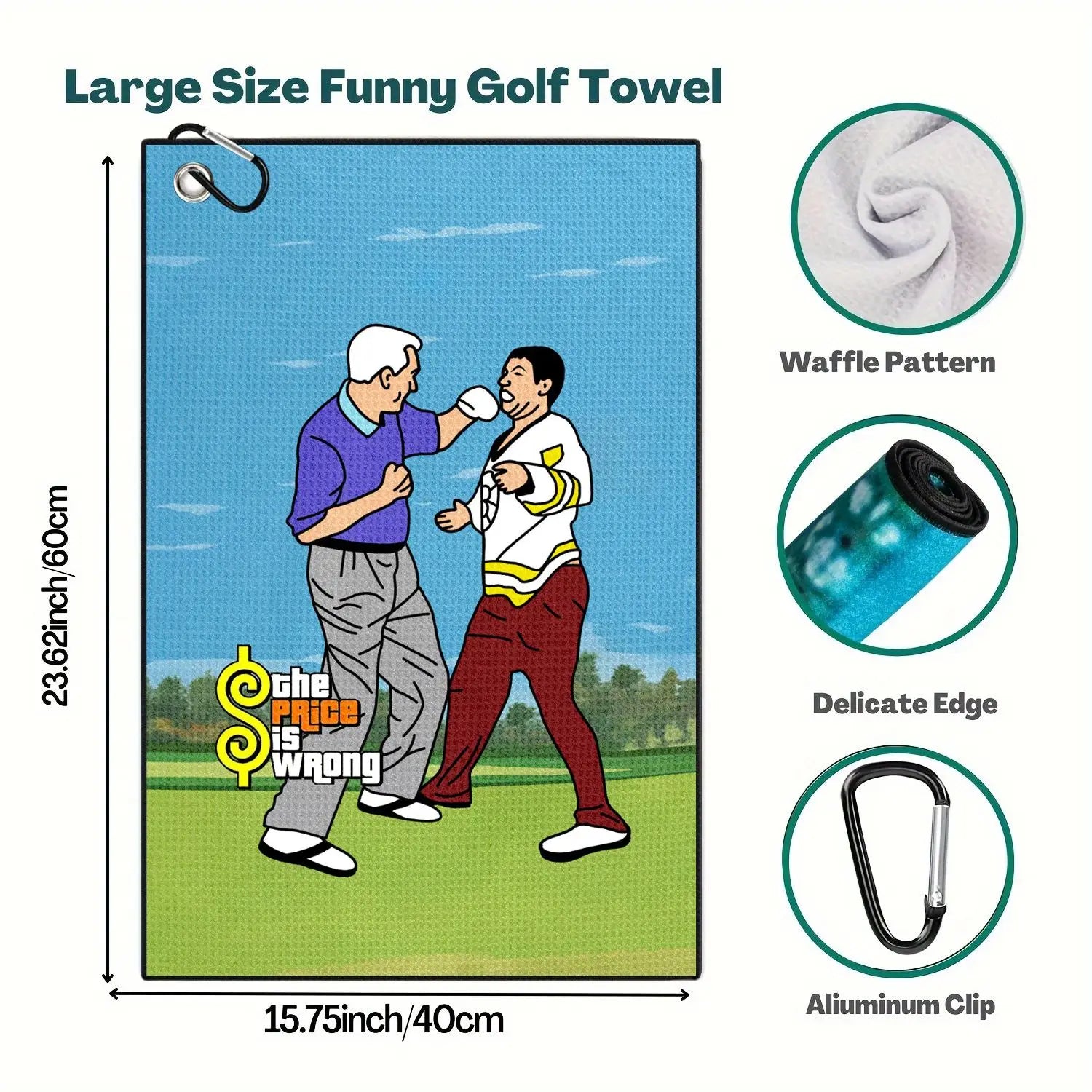 Funny Microfiber Premium Golf Towel,Printed Golf Towels for Golf Bags for Men&Women, Great Golf Accessories for Men Golfers