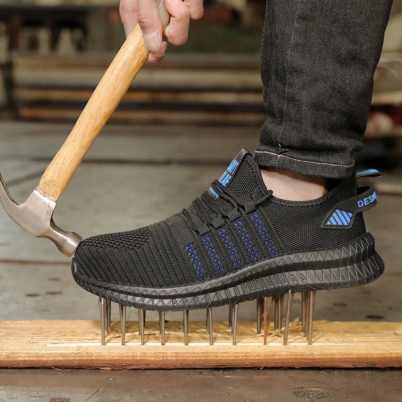 Men's work safety shoes are anti smashing, anti piercing, anti slip, wear-resistant, and outdoor fashionable sports shoes