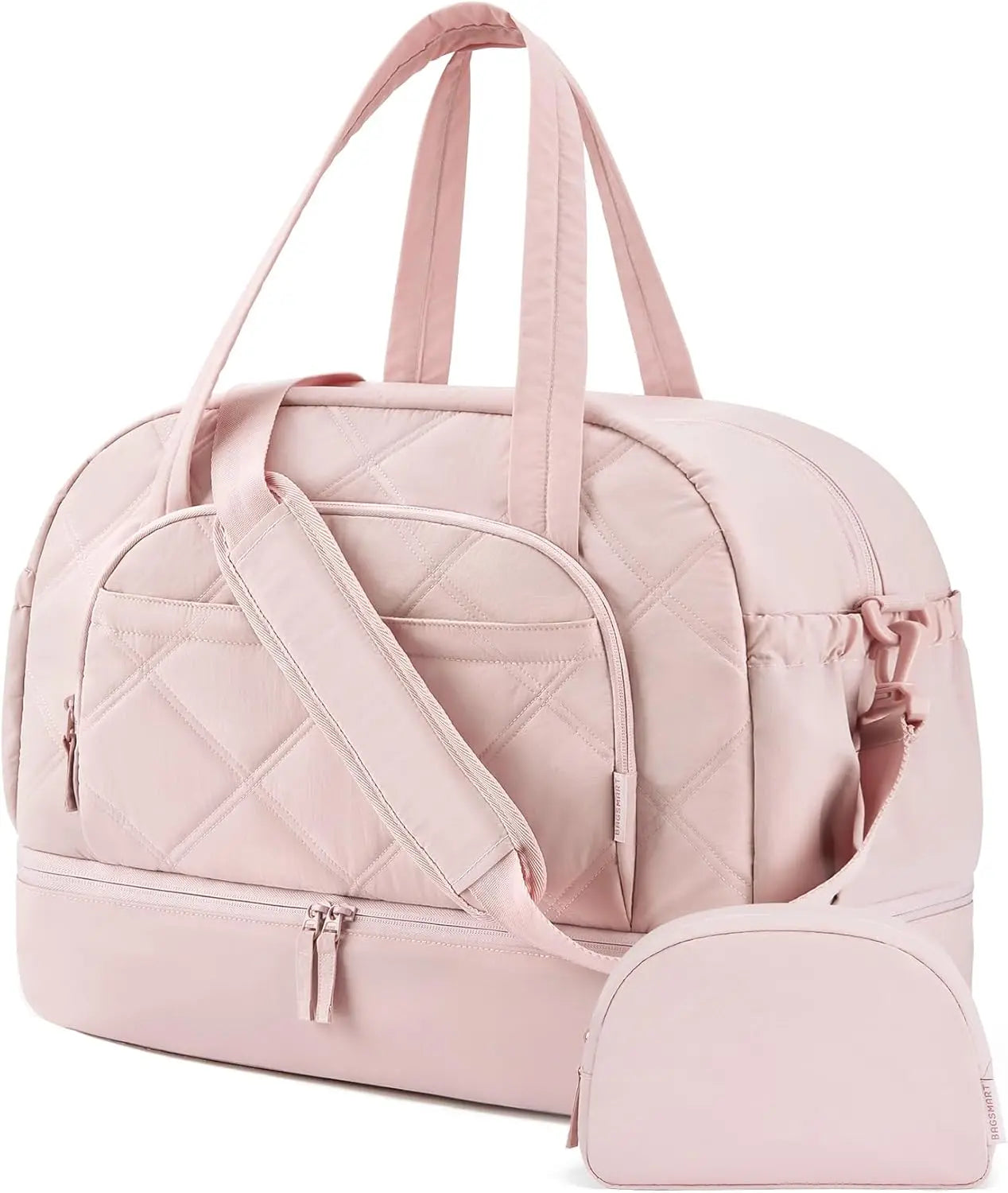 BAGSMART Boston Bag for Women Large Capacity Golf Travel Bag Puffer Duffle with Shoe Compartment Carry On Gym Sports Bag