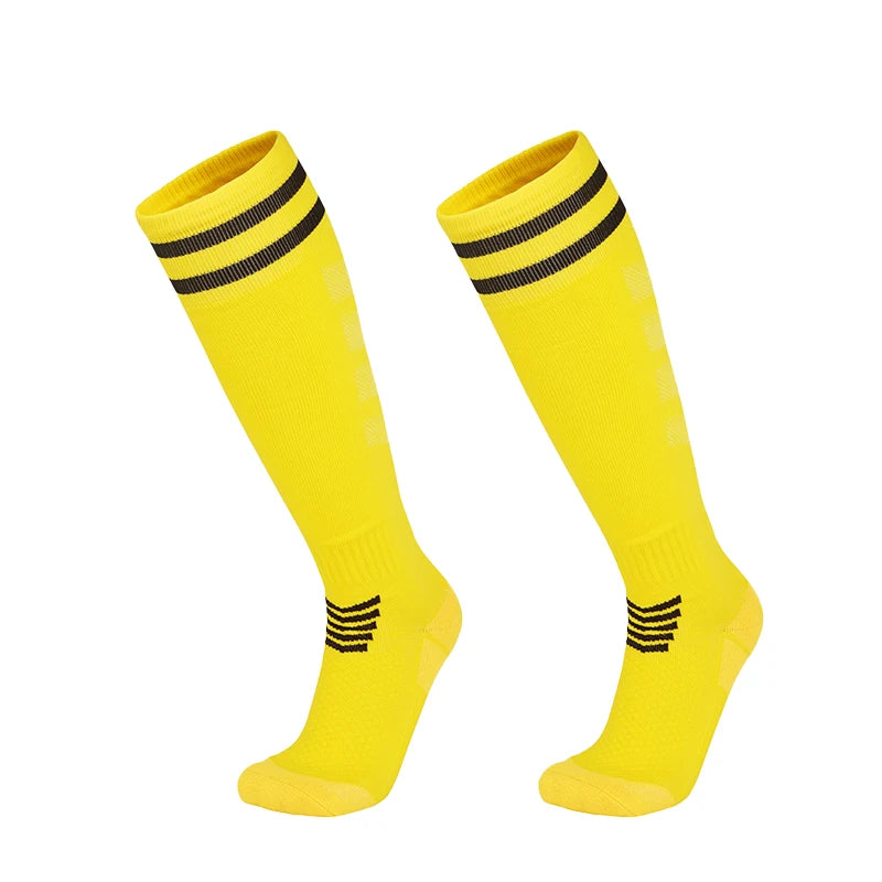 Towel Bottom Soccer Socks Breathable Knee High Training Long Stocking Adults Youths Kids Practical Competition Football Socks