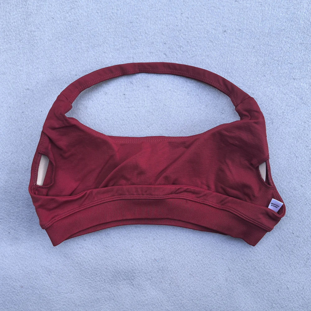 Seamless Halter Sports Bras Running Sexy Open Back Yoga Bra Padded Brassiere Sport Woman Fitness Gym Top Activewear