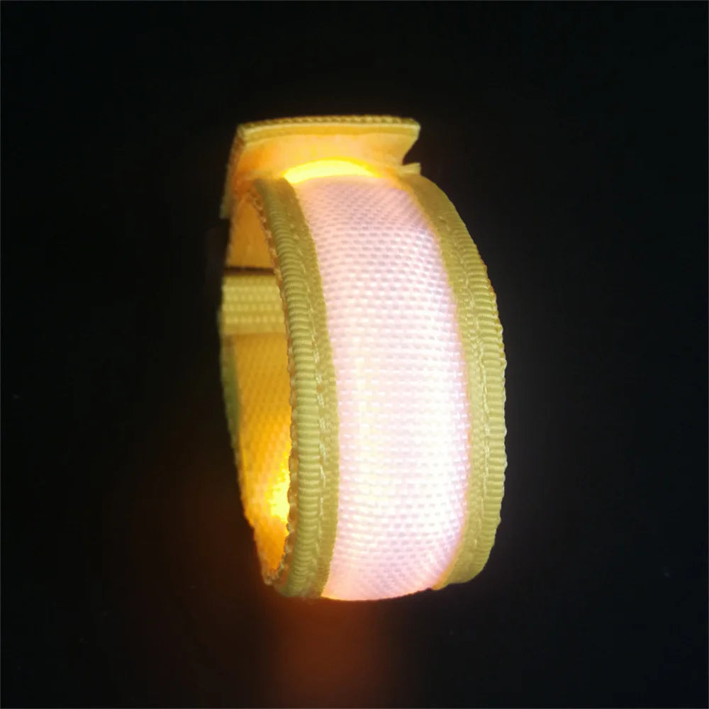 LED Reflective Bracelet Nylon Adjustable Armband Luminous Night Running Climbing Strap Outdoor Sports Safety Bright Band