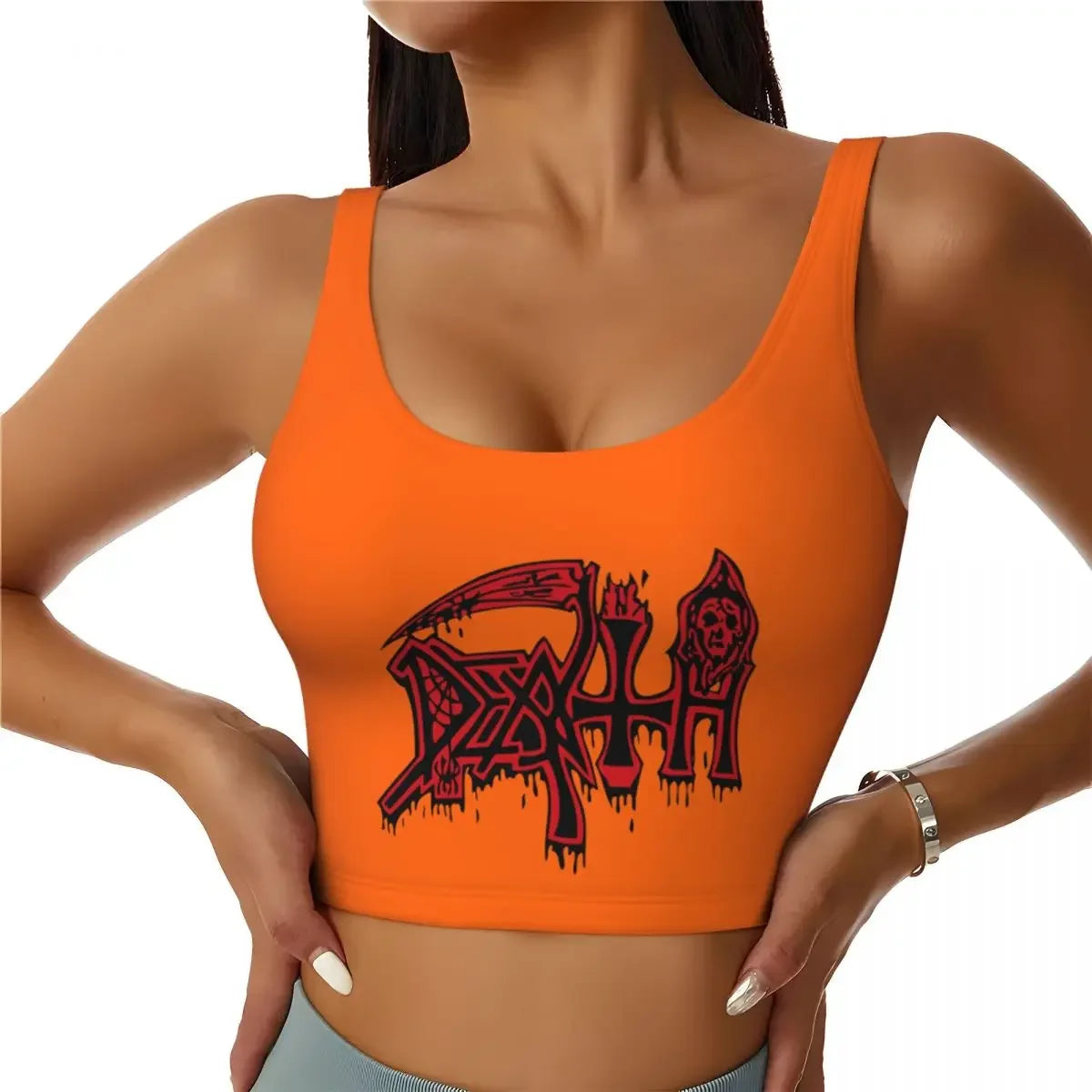 Custom Slipknots Workout Crop Tank Tops Women Heavy Metal Rock Music Running Yoga Sports Bras