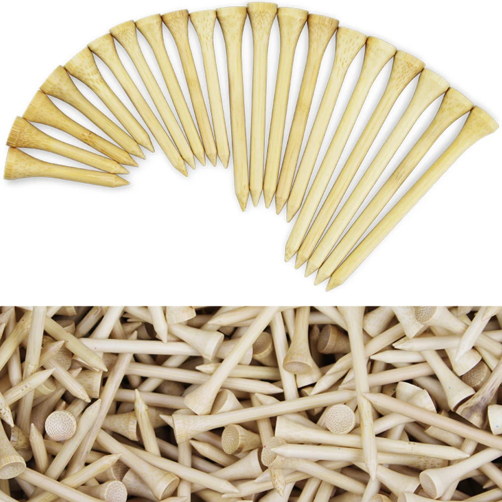 Golf Tees Package of 100 Bamboo Wooden Tees 42mm 54mm 70mm 83mm Length Golf Ball Holder Drop Ship