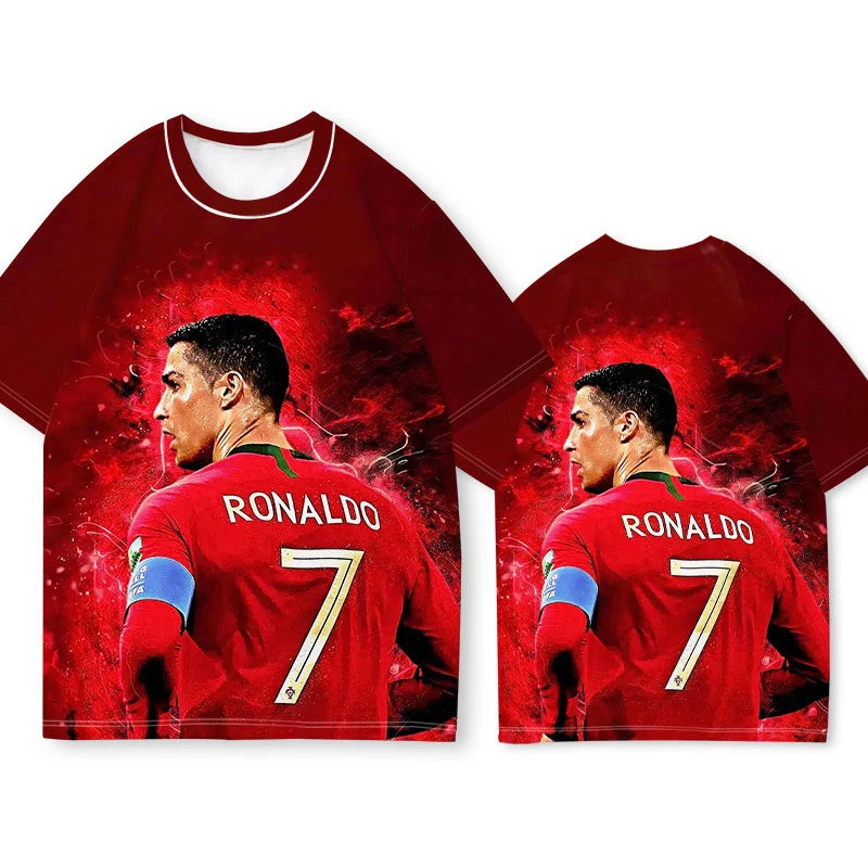 Soccer Star T-shirt Short Sleeve Men and Women Summer 2025 New C Rom Training Clothes Body Shirt Quick Dry and Breathable