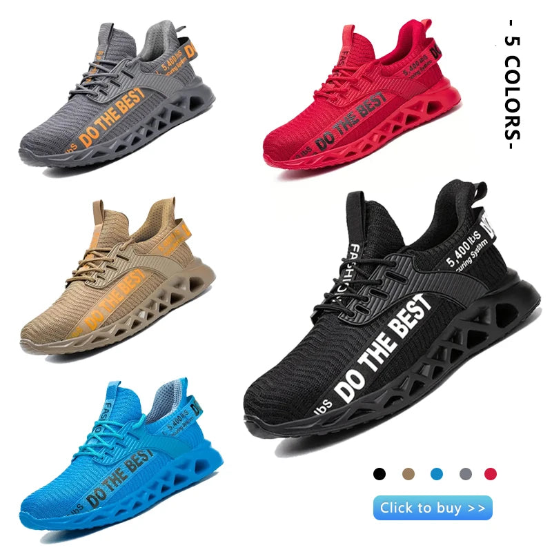 Safety Shoes Men For Work Sneakers Women Men Steel Toe Work Shoes Security Protective Shoes Lightweight Anti-Smash Anti-Puncture