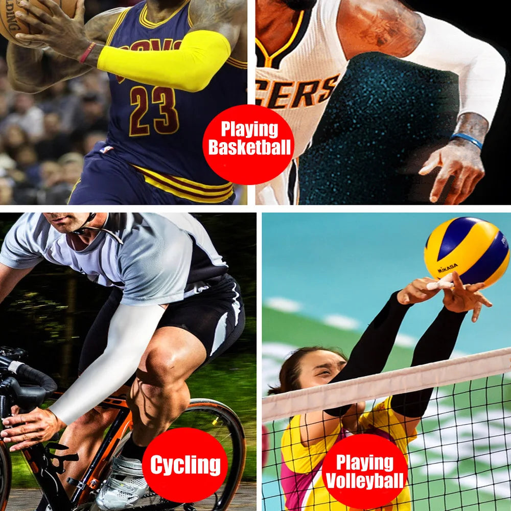 1Pcs Unisex Arm Sleeves UV Protection Golf Sun Protection Arm Cooling Sleeve,Sports Cooler Anti-slip Skin Protection for Cycling