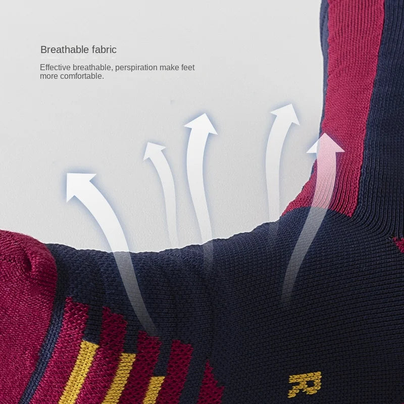 1 pair of mid tube soccer socks with thickened towel bottom, adhesive glue for anti slip, wear-resistant, comfortable and breath