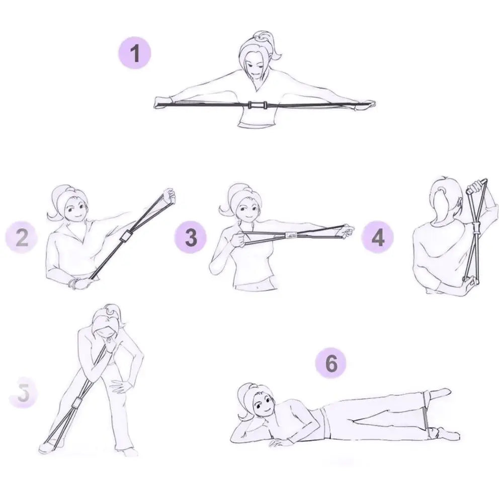 Yoga Rope Resistance Bands For Women Fitness Elastic Exercise Equipment Practice Stretching Open Shoulder Back Home Gym