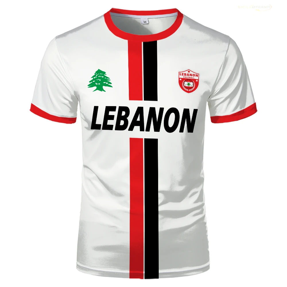 Lebanon Football Jersey T Shirts 3D Printed Sports Soccer Clothing Summer Uniforms Men's Lebanese Flag Clothing