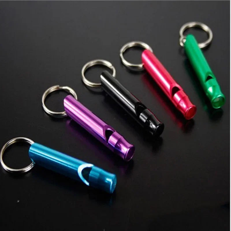 4 Pieces/set of Aluminum Alloy Small Whistle Keychain Outdoor Survival Camping Emergency Sports Safety Whistle