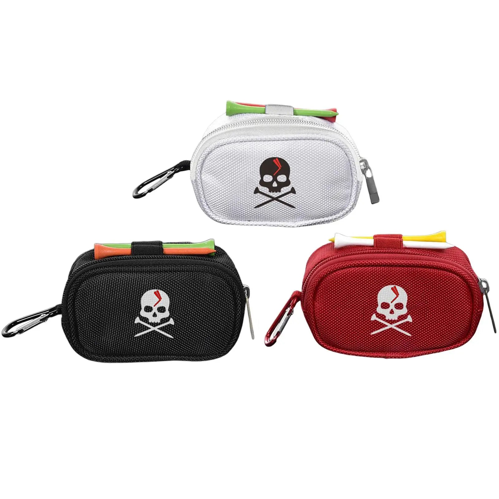 Golf Ball Holder Bag Utility Zipper Waist Pouch 3 Golf Balls 2 Golf Tees Outdoor