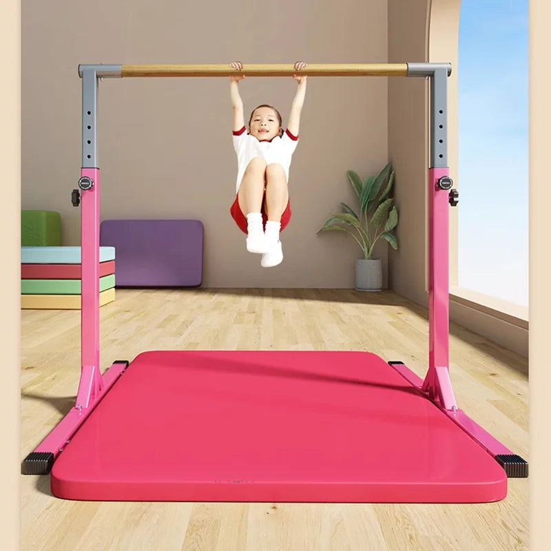 Children's single pole Horizontal Bar,3' to 5' Adjustable Height,Ideal for Indoor and Home Training,1-4 Levels,1000KG Weight Cap