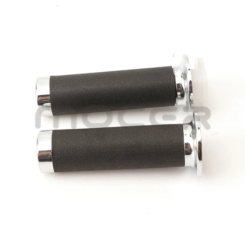 1 Pair 22mm Motorcycle Handlebar Hand Grips Black And Sliver Rubber Plastic Handle Bar For Honda Yamaha