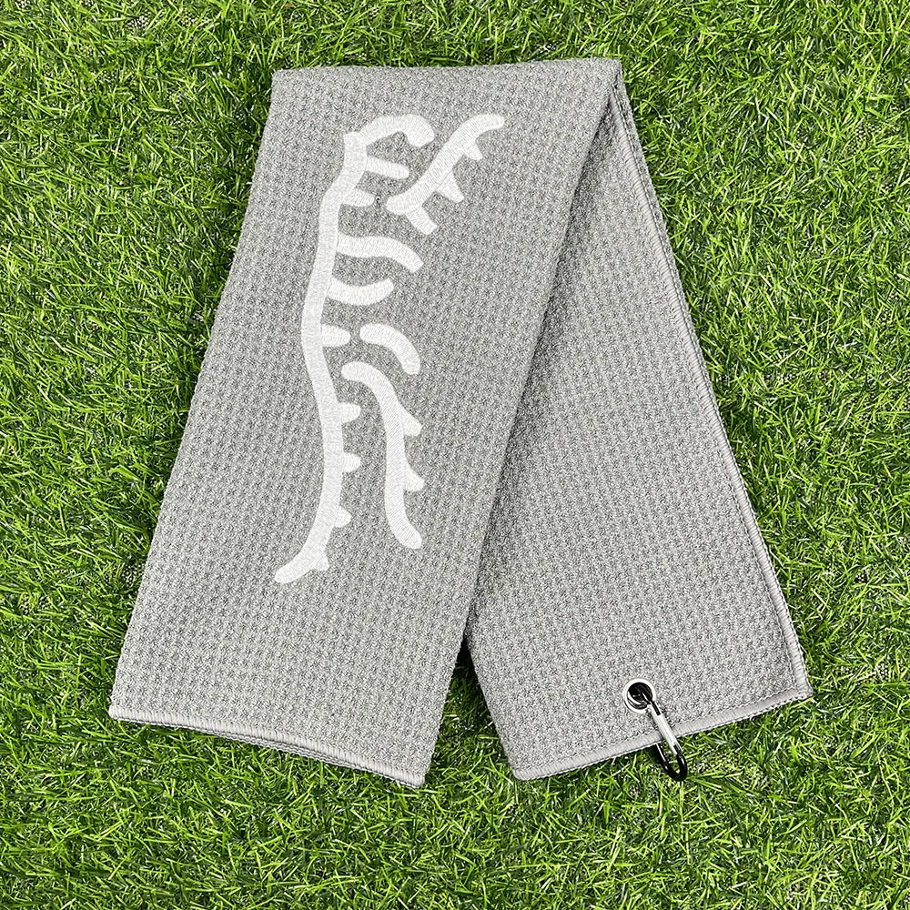1pc Tiger Embroidered Golf Towel, Microfiber, Waffle Texture, Soft Material, with Carabiner, for Golf Bags and Accessories