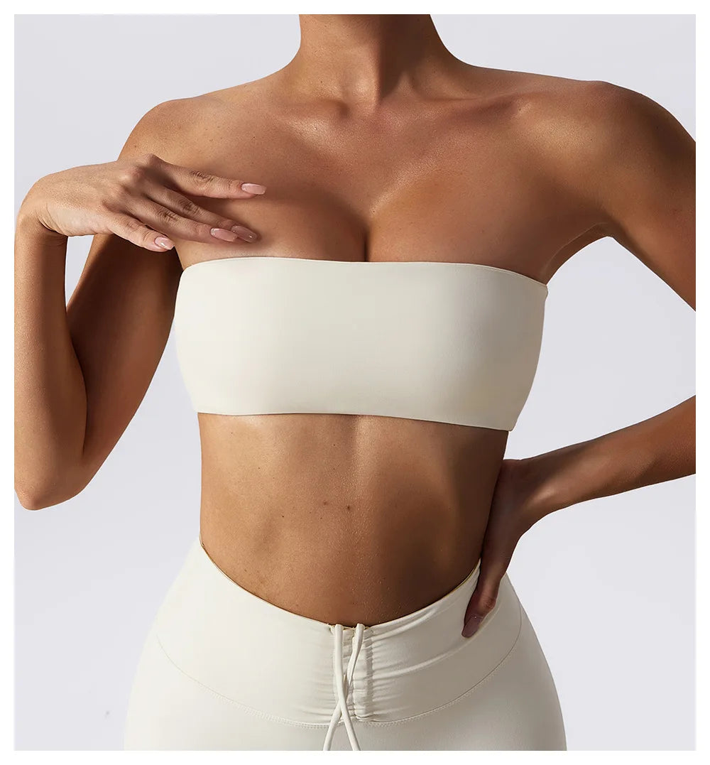 Sports Bras For Women Strapless Bra Padded Top Stretchy Fitness Yoga Tops Bra Sportwear Exercise Clothes Sports Underwear