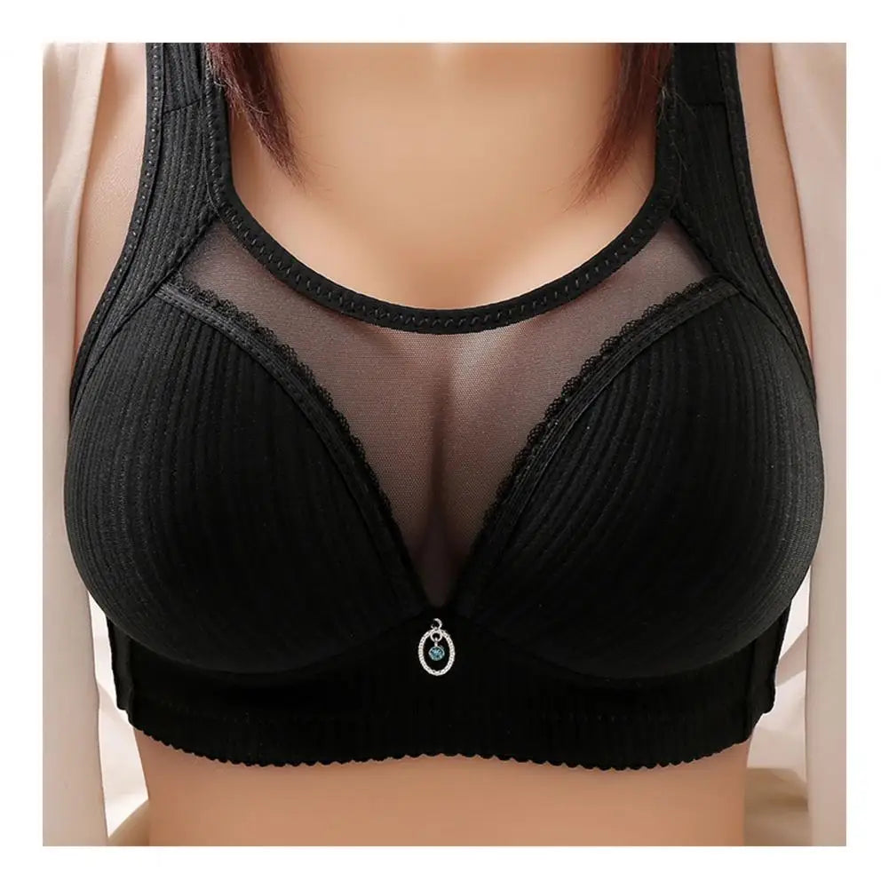 Sexy Women Bra with Chest Pad No Steel Ring Traceless Underwear Non-slip Wide Shoulder Strap Push-up Bra Anti-light Ladies Sport