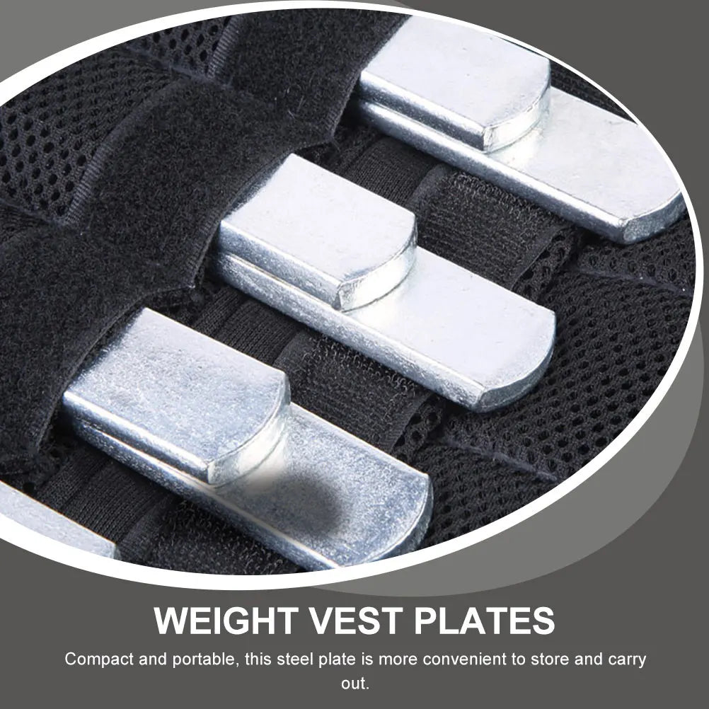 10Pcs Weighted Steel Plate Exercise Steel Plates Weighted Strip Fitness Weight Bearing Equipment Workout Gym Strength Training