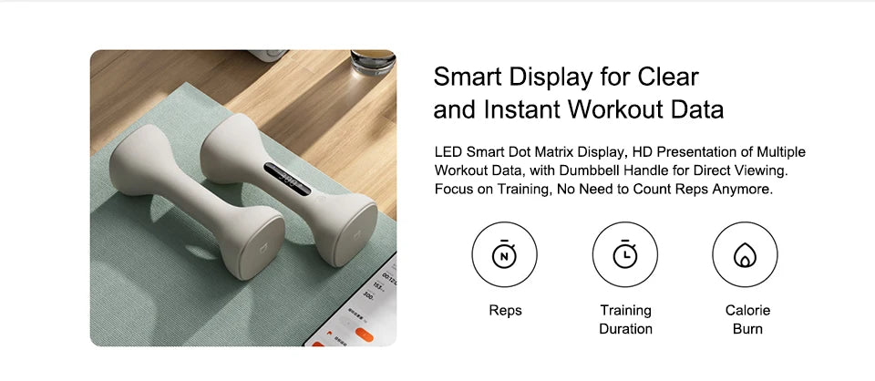 Xiaomi Mijia Smart Dumbbells Men and Women Home Fitness Muscle Shaping Arm Light Weight LED Display Suitable For Mi Home APP
