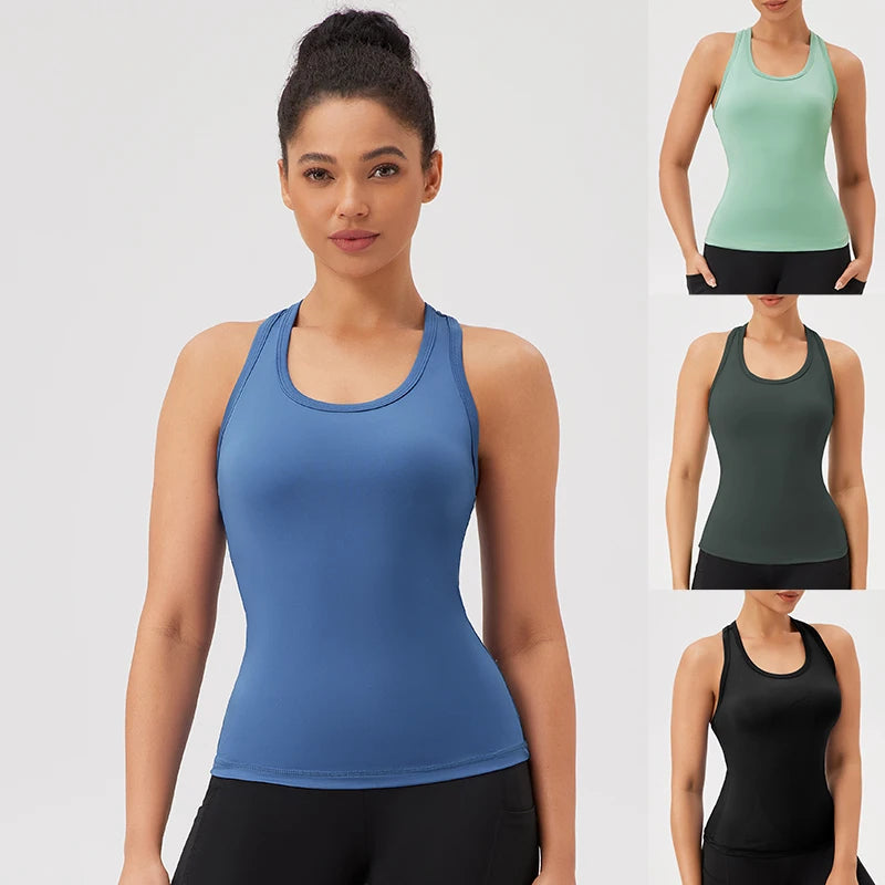 Yoga Vest Women Gym Sleeveless Sport Shirt Fitness Training Sportswear Vest Outdoor Running Sport Tank Tops