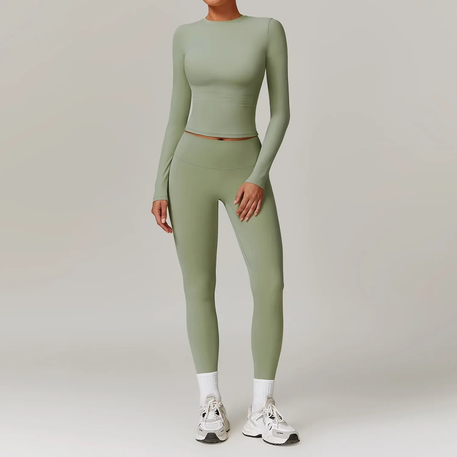 Fashion Yoga Suit Women Gym Sports Set Women Tracksuit Running Workout Sportswear Female Long Sleeve Sports Shirt Yoga Clothing