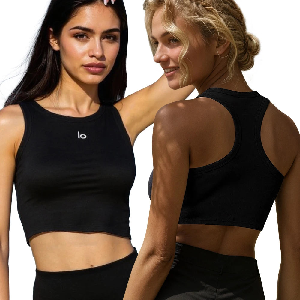 Yoga Sports Vest Women Vest Sleeveless Seamless Knit Sexy Crop Fitness Running I Shape Vest Y2k Top Vest Crop Tops