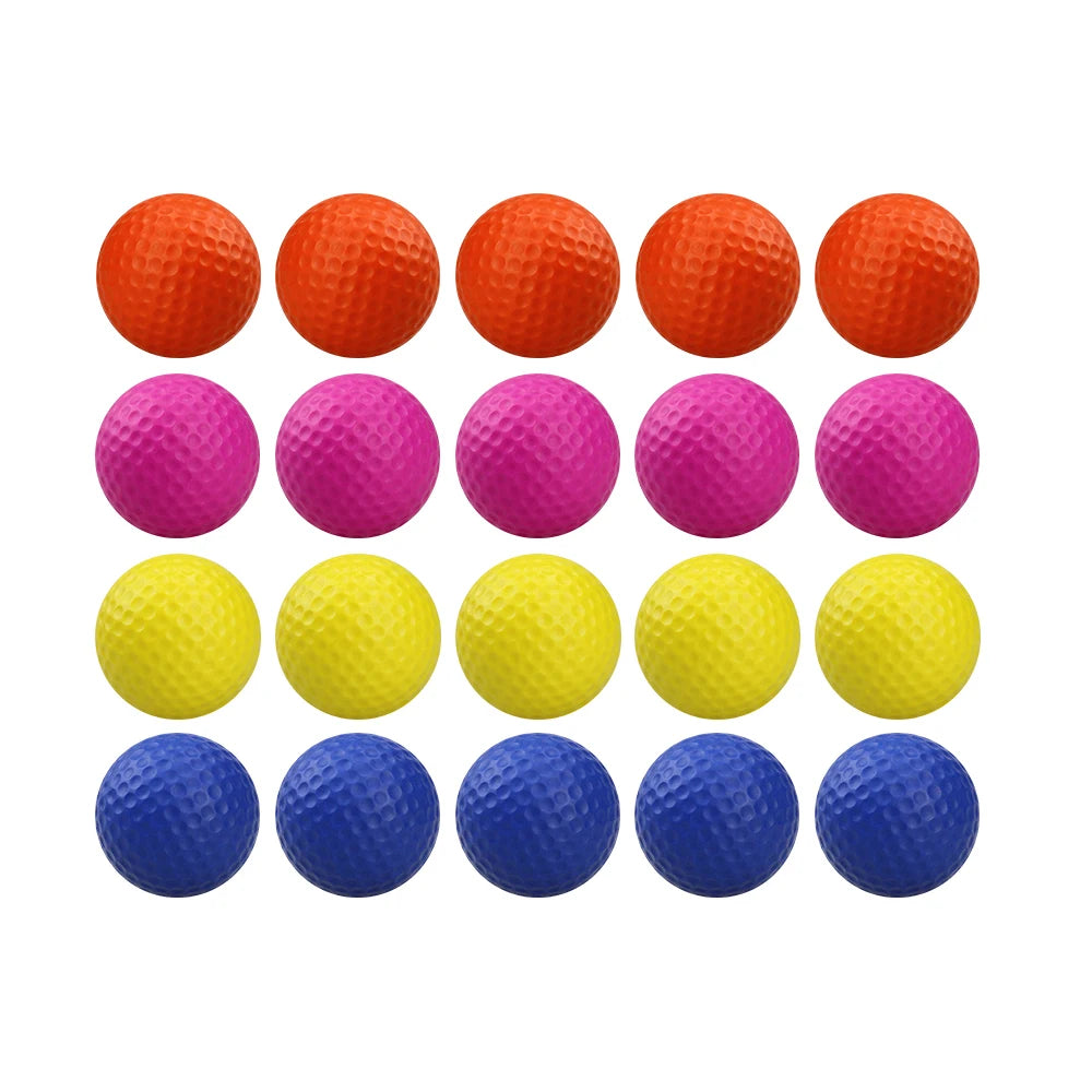 20 Pcs Color Sponge Indoor Practice PU Foam Golf Balls