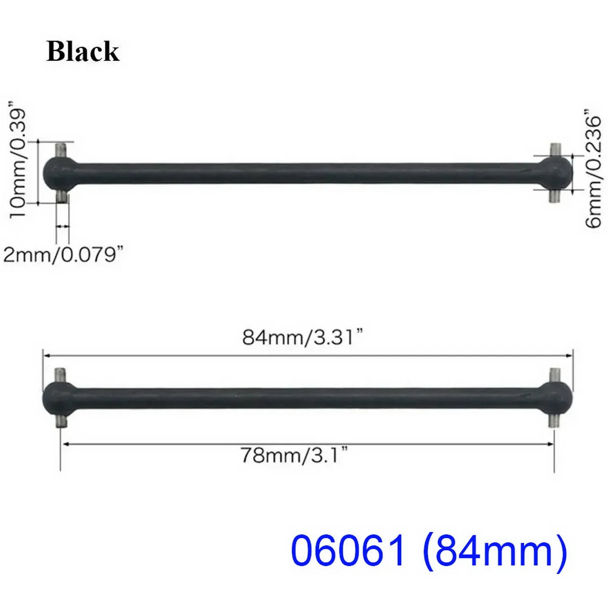HSP Unlimited 2Pcs RC Car Steel Metal Drive Shaft Dogbone Length 61mm 63mm 70mm 77mm 84mm 87mm 89.5mm 100mm