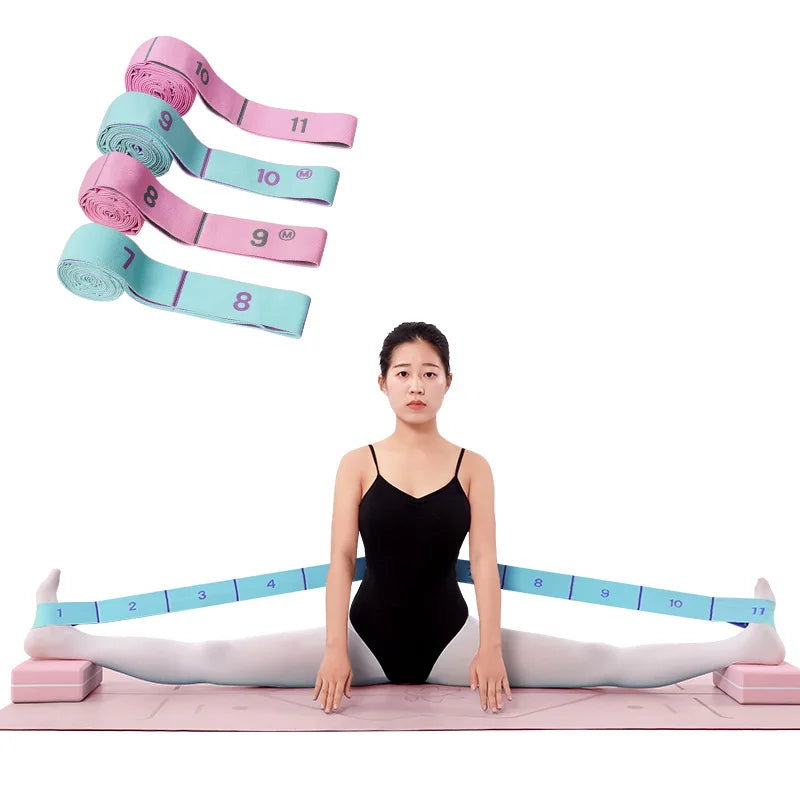 9/10/11 Loops Digital Resistance Bands Yoga Auxiliary Elastic Band Stretching Belt for Adult Pilates, Latin, Dance, Gymnastics