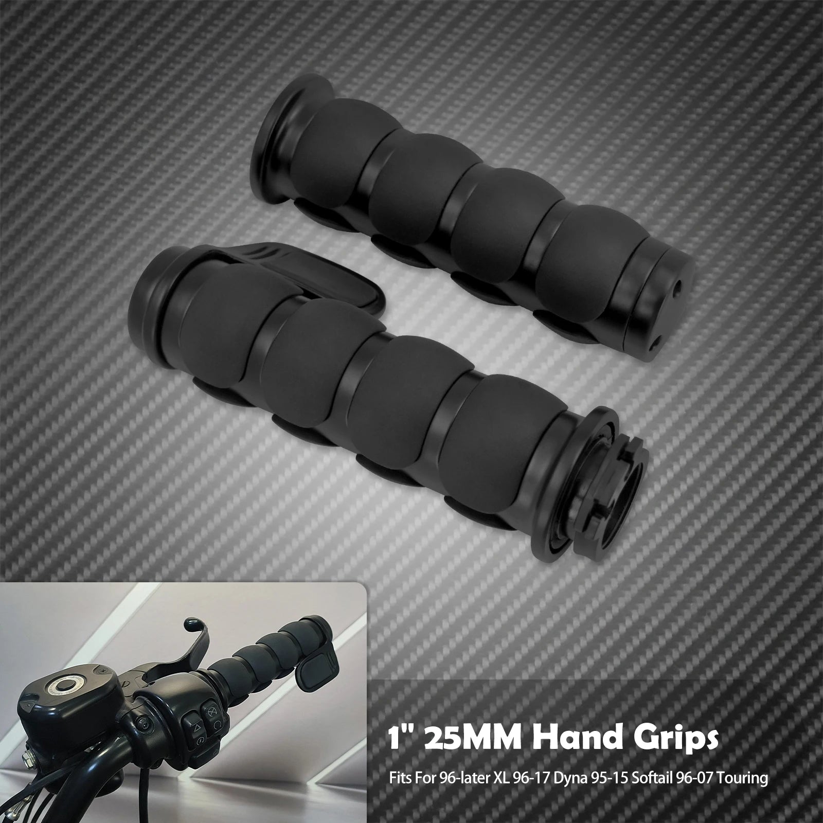 1" Motorcycle Hand Grips 25mm Handlebar Handle Bar For Harley Touring FLHR Softail Fat Boy Sportster XL 883 1200 Dyna For Honda
