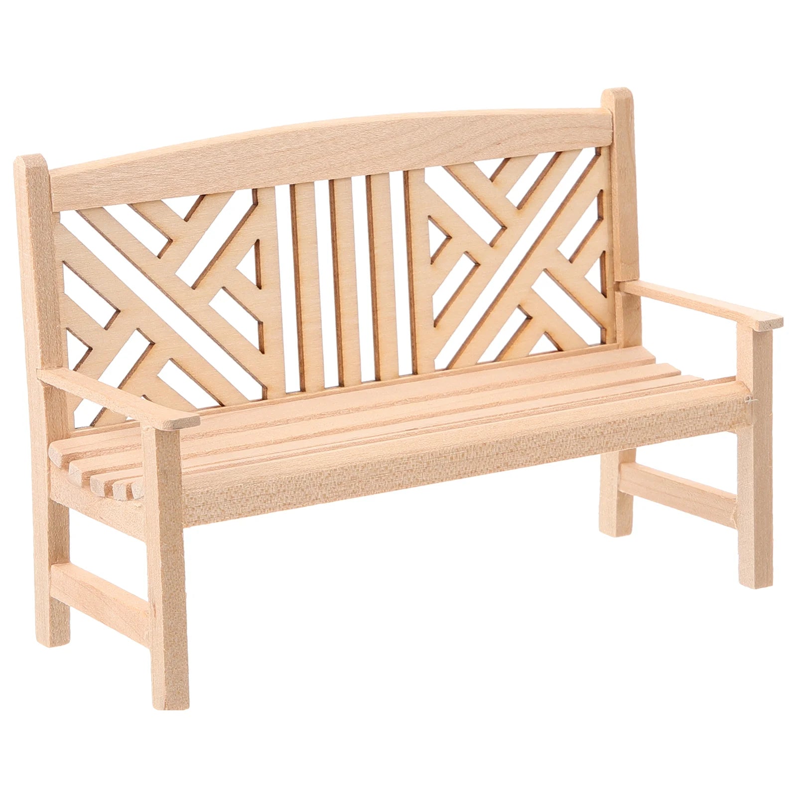 Mini Bench Model Baby Wood Miniature Wooden Furniture Adorn House Small Benches