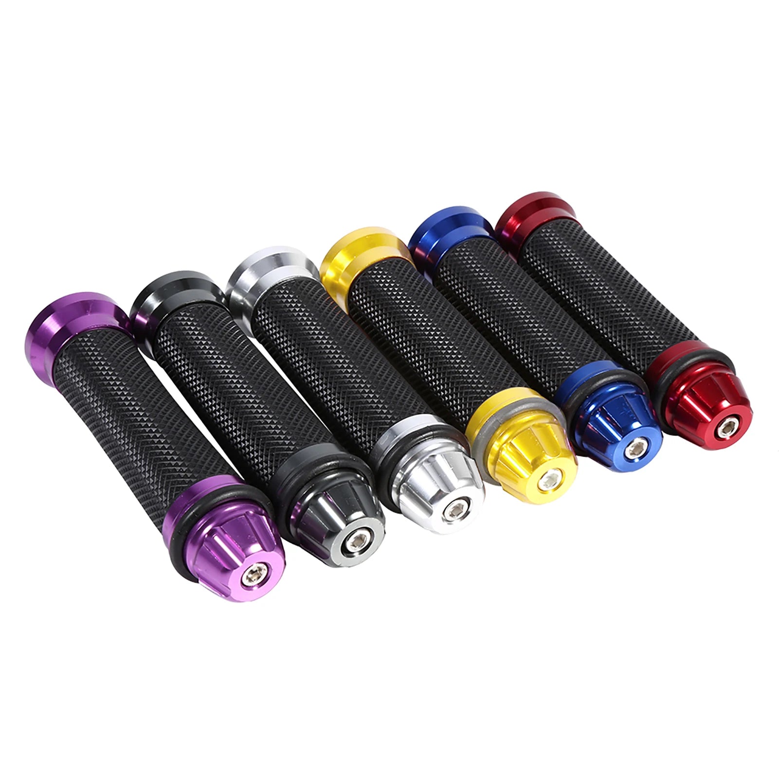 Handlebar Grips Motorcycle CNC Aluminum Rubber Handlebar Hand Grips for 7/8" Handle Bar Bike Bicycle Motorcycle Handlebar Grips