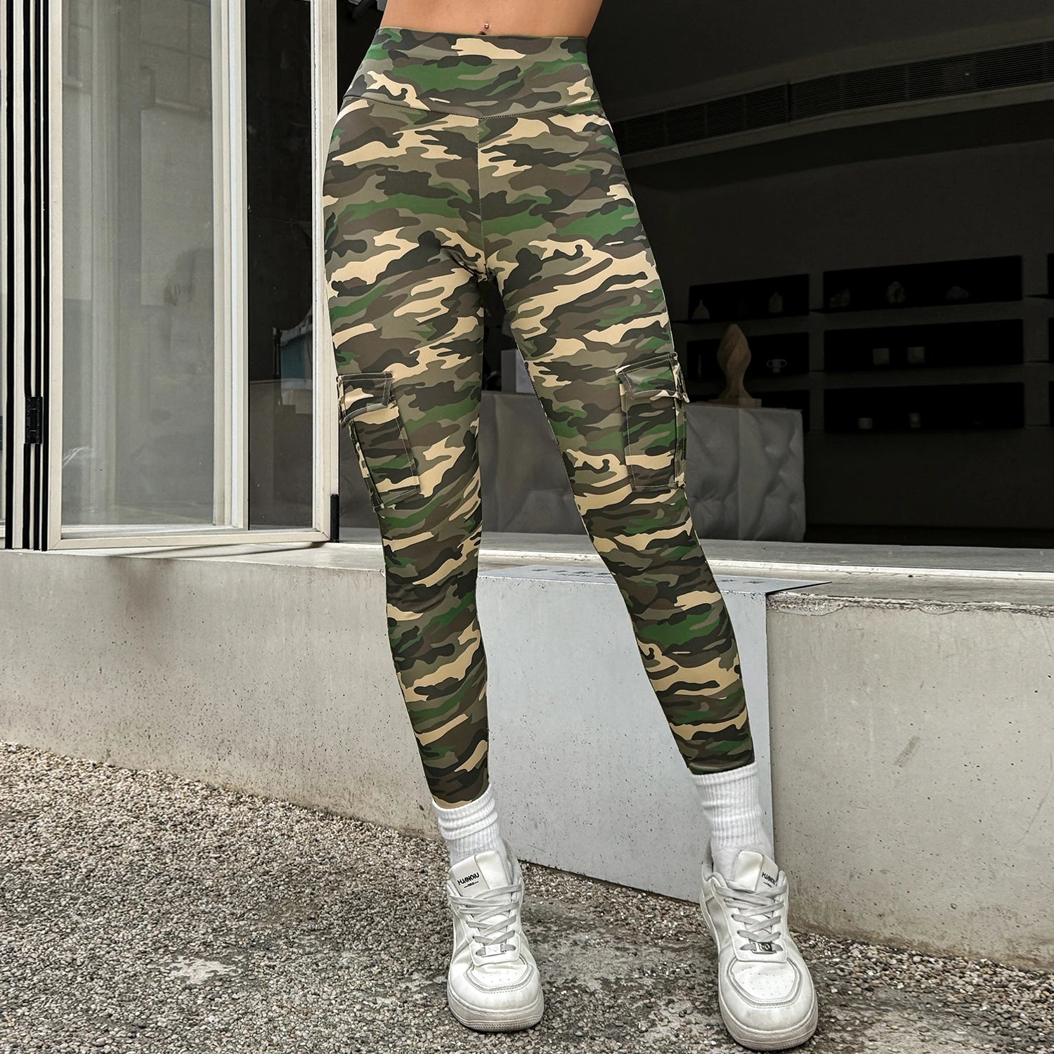 New Camouflage Printed Yoga Pants Women's High Waist Butt Lifting Workout Tights Push Up Fitness Leggings Gym Activewear