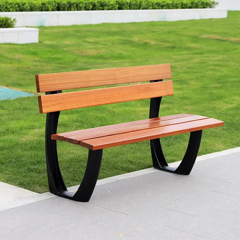 Luxury Aluminum Bench Furniture Metal Wpc Wooden Benches Seat Garden Patio Outdoor Park Benches