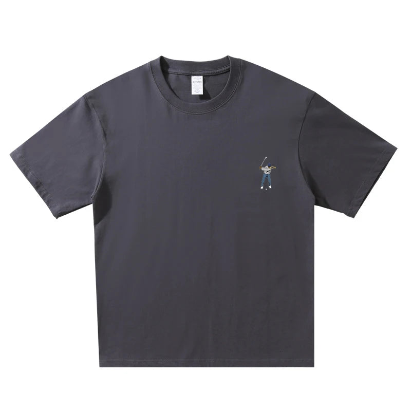 Summer New Golf T-shirt Unisex Golf Round Neck Top Breathable Loose Sports T-shirt Golf Wear for Men and Women