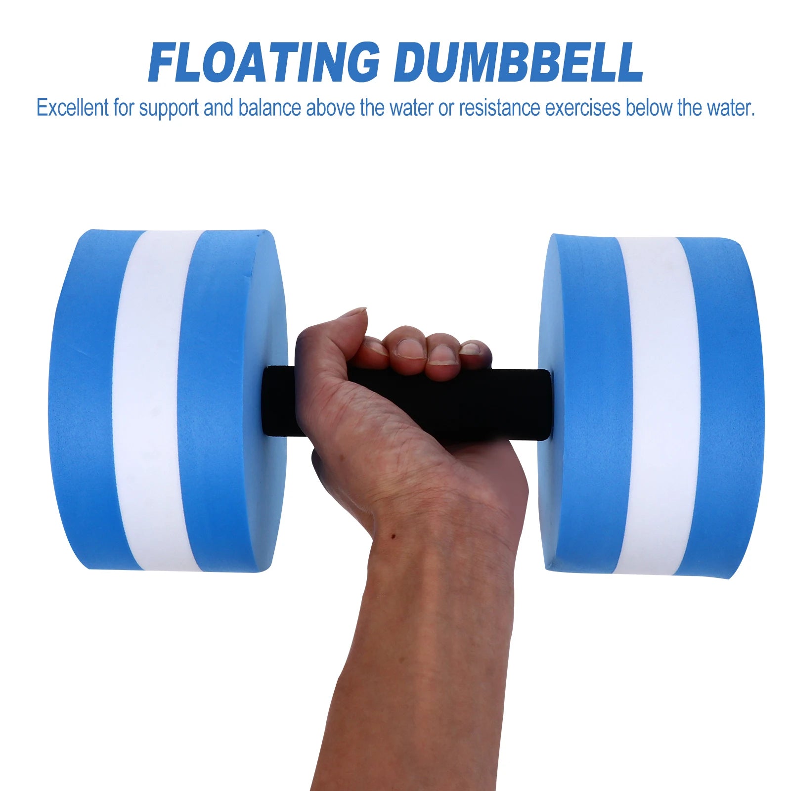 1pc Floating Dumbbell Water Barbell Aquatic Exercise Pool Fitness Weights Children Proof Three Layer Support Balance Resistance