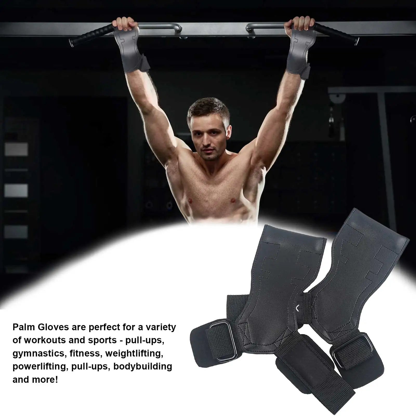 Weightlifting Grips Weight Lifting Gloves Hand Grip Support Wrist Straps For Men And Women For Deadlift Powerlifting Pull Up Bar