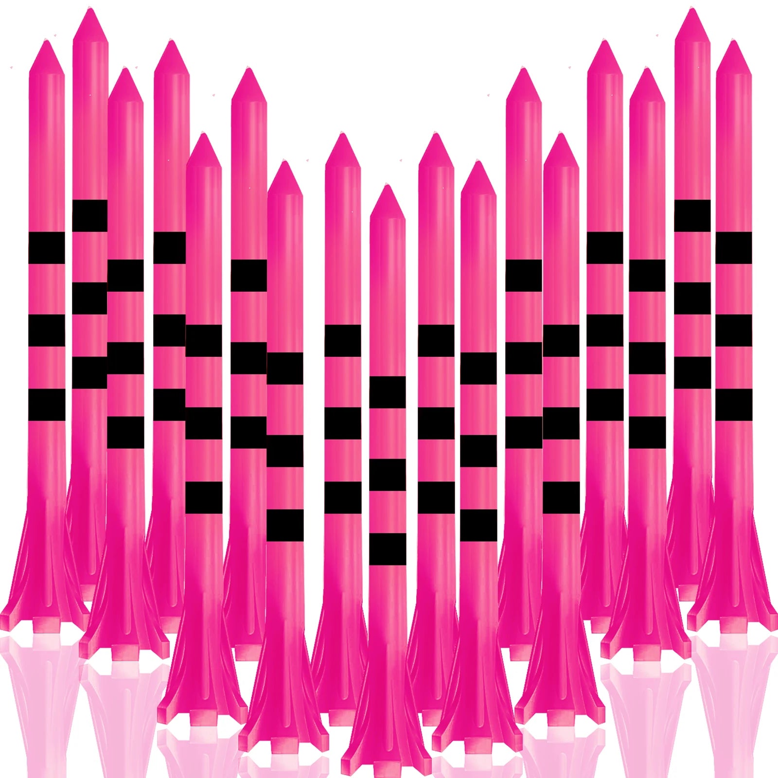 Golf Tees Plastic Unbreakable 5 Prongs Head Tee with Stripe Markers 50pcs,83mm70mm Long Ball Holder Low Friction Less Resistance