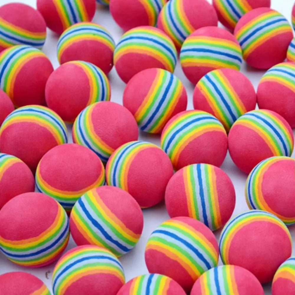 10PCS Foam Golf Balls Indoor Swing Training Practice Balls Rainbow Sponge Balls Golf Beginners Flexible Training Aid Accessories