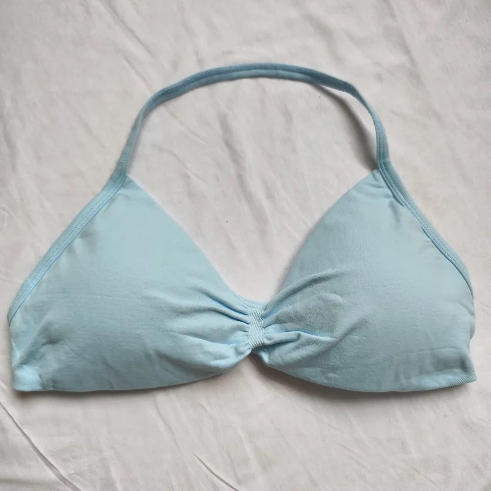 2025 Summer Sports Bra Women's Workout Clothing Gym Neck Halter Yoga Gym Bra Removable Cup Top Halter Sports Bra