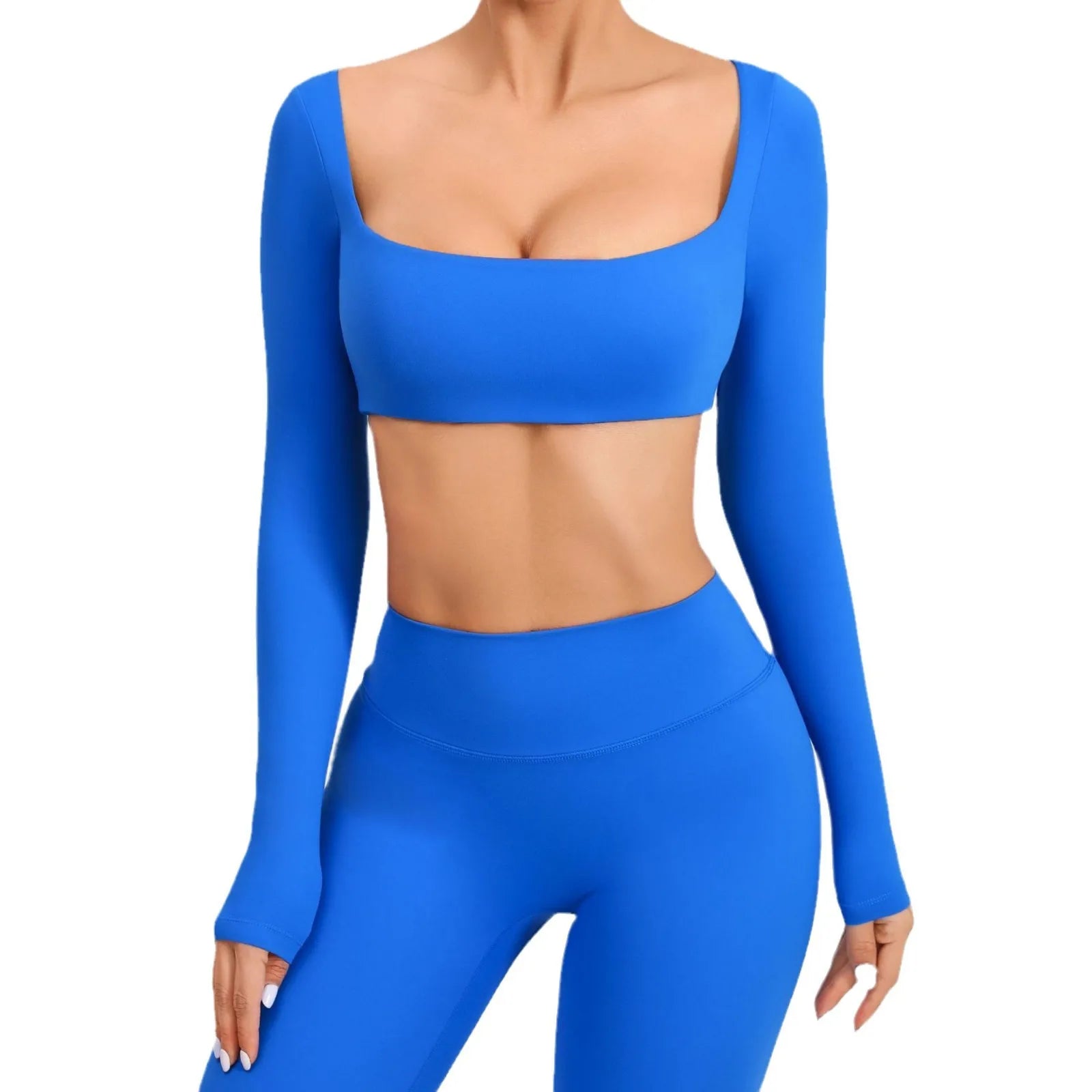 Sexy Naked Feeling Long Sleeve Yoga Clothing Stretch Female Outdoor Running Quick Dry Sportswear Women Training Tight Yoga Suit