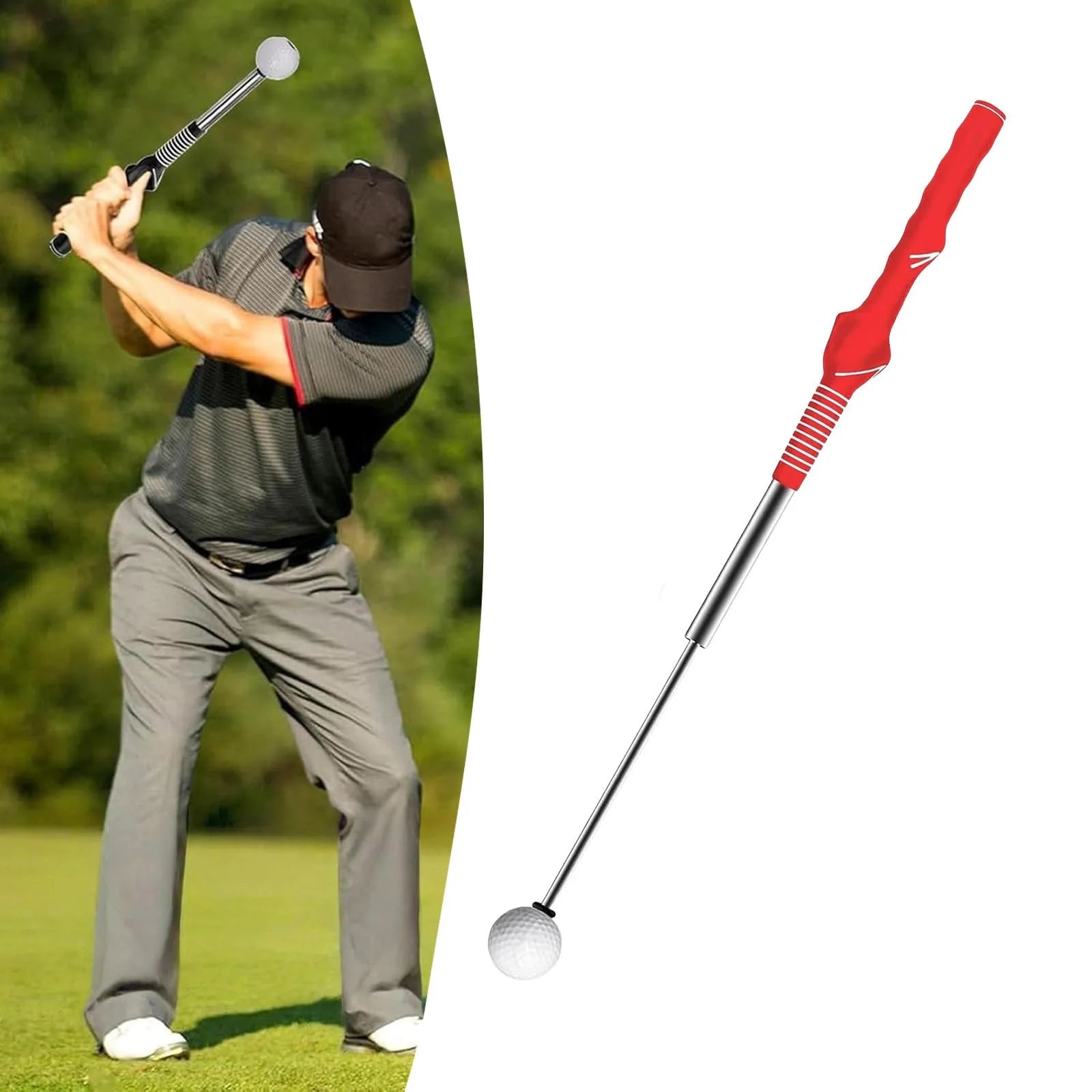 Outdoor Retractable Golf Swing Clubs Retractable Swing Practice Stick Golf Swing Correcting Gesturer Training Aids Supplies
