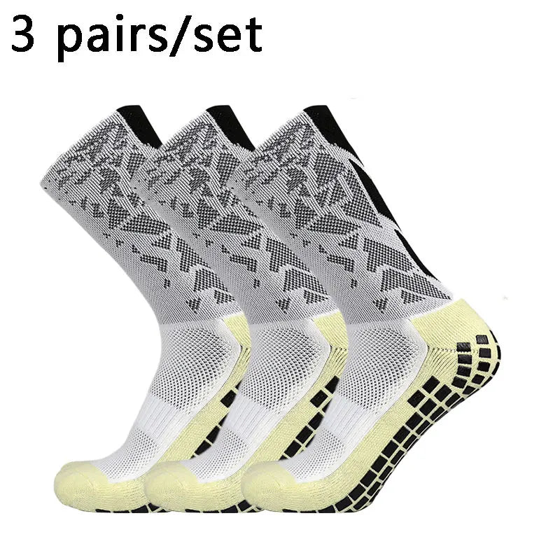 3 pairs New 2024 Men Women Camouflage Arrow Soccer Socks Breathable Sports Silicone Anti Slip Grip Football Socks
