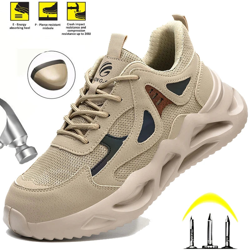 Safety Shoes for Men Anti-impact and Anti-piercing Work Shoes Fashionable Men's Sports Shoes Lightweight Protective Boots 38-46